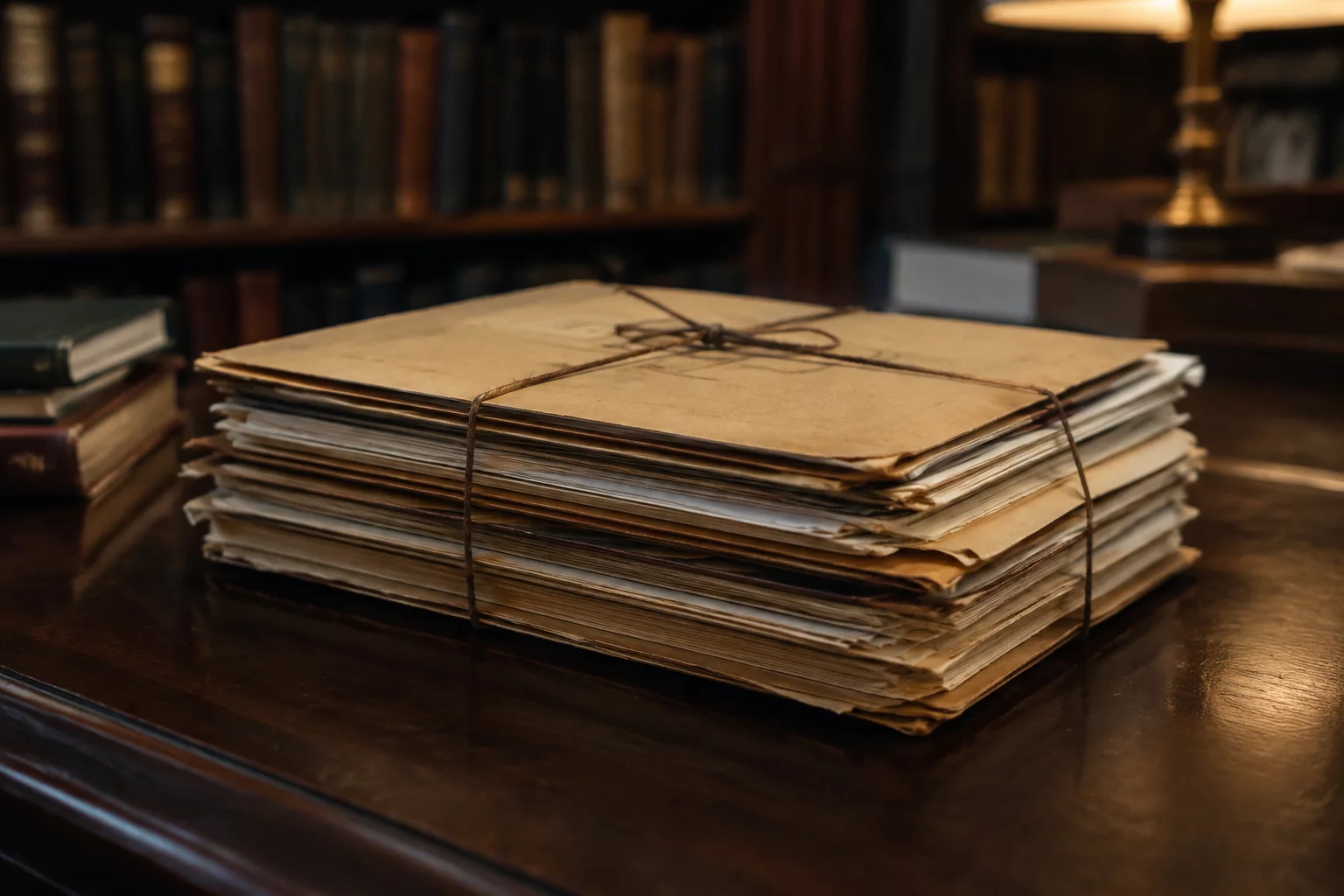 Archival research documents and folders